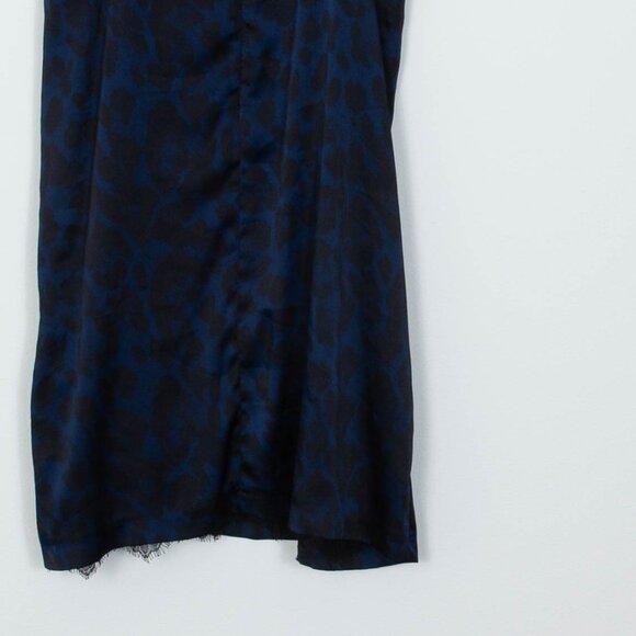 Zara W&B Collection Leopard Satin Lace Trim Sheath Mini Dress Womens Size Medium - Picture 8 of 8